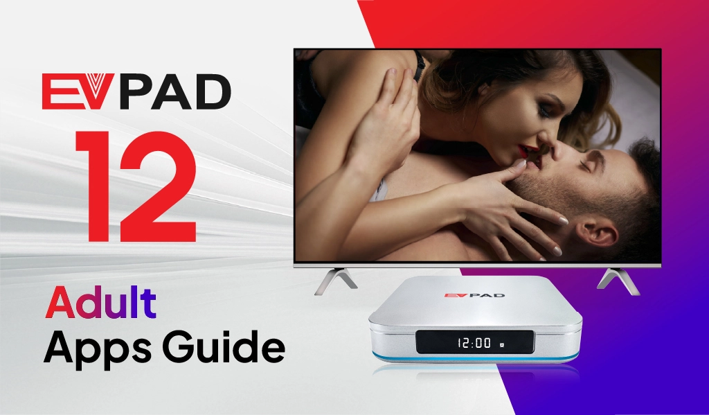 EVPAD 12 Privacy-Focused Entertainment: Flexible Control for Family-Friendly Use EVPAD 12 adult apps guide showing private viewing mode on TV