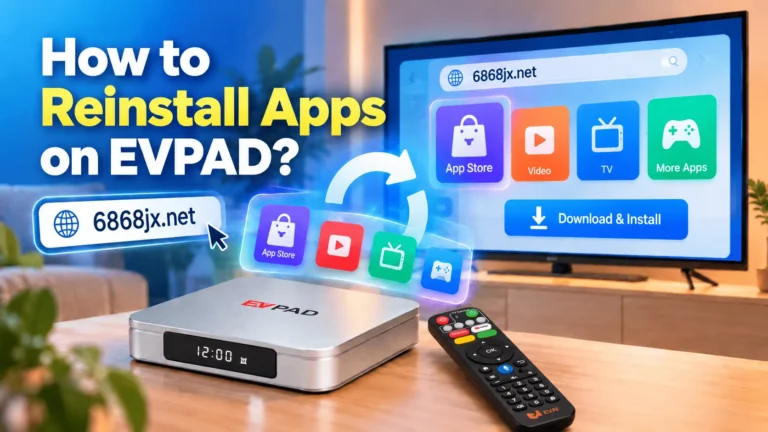 首頁 - EVPAD 電視盒官方商店 如何使用 6868jx 在 EVPAD 上重新安裝應用程式(2026 年指南)